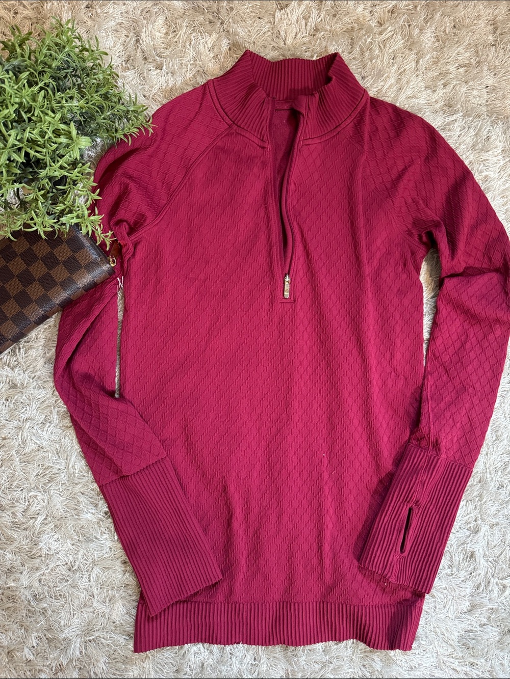lululemon athletica Berry Rest Less Quilted Half-Zip Pullover 4
